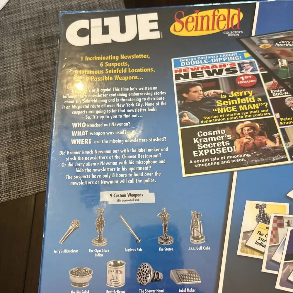 NEW CLUE Seinfeld Collector's Edition Board Game (Who Knocked Newman) New Sealed